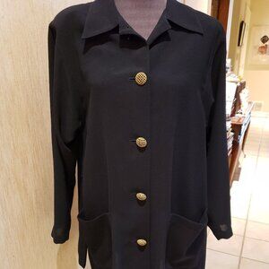 Gillian Black Lightweight Jacket with Pockets -Sz 14